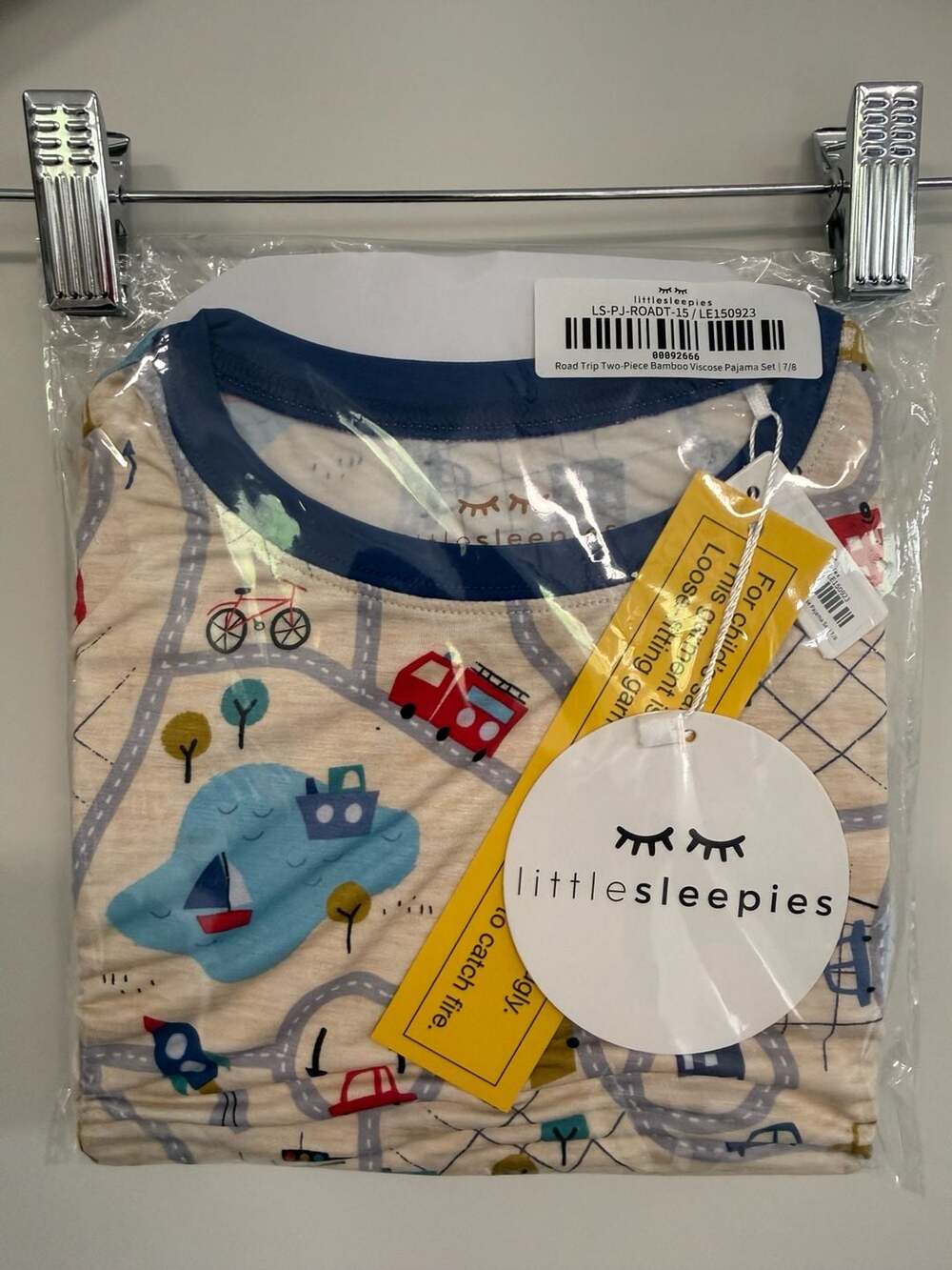 Little Sleepies Road Trip Two-Piece Bamboo Viscose Pajama Set Size 7/8